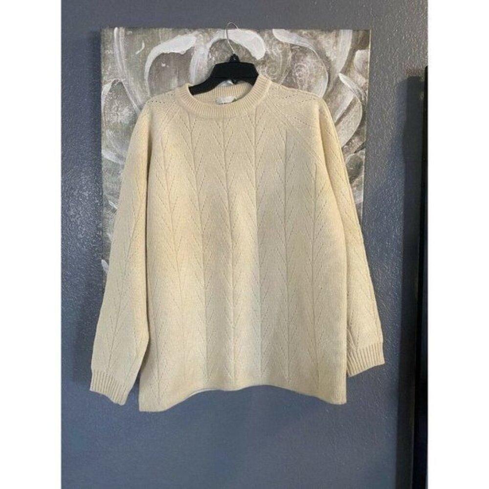 Vintage Aspen Skiwear Off White Cream Wool Knit PuLLOVER